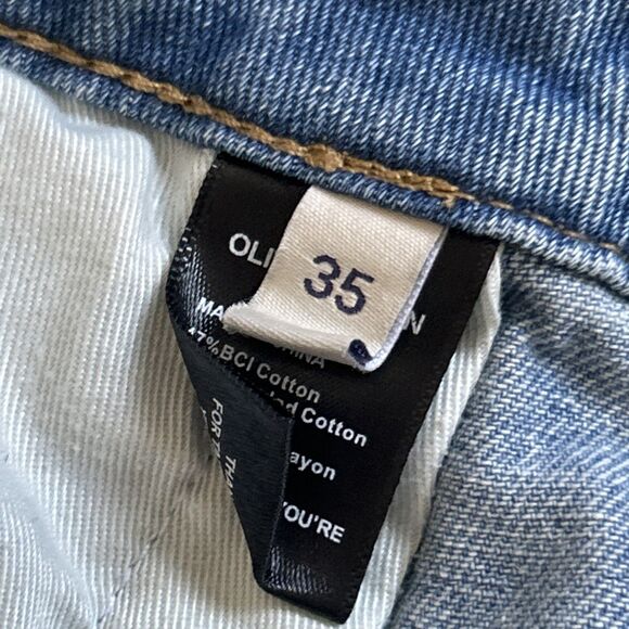 Oliver Logan Jeans Womens 35 Blue Wide Leg Cargo Madison High Rise Light Wash - Picture 6 of 11